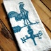 Screen Printed Organic Cotton Rooster Weather Vane Flour Sack Towel - Awesome Tea Towel for Dishes