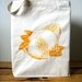 Eco Friendly Recycled Cotton Tote Bag - Oversized Reusable Grocery Shopper Tote - Screen Printed Citrus Canvas Tote