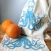 Set of 2 - Screen Printed Natural Cotton Octopus Produce Bags - Eco Friendly - Reusable and Washable