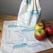Set of 2 - Screen Printed Reusable Natural Cotton Mason Jar Produce Bags