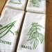 Screen Printed Organic Cotton Herbs Cloth Napkins - Eco Friendly Dinner Napkins