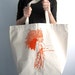 Screen Printed Oversized Recycled Cotton Tote Bag - Eco Friendly Shopper Grocery Tote - Reusable and Washable - Great for Everyday Use