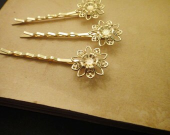 8Pcs 18K Gold Plated Bobby Pins C