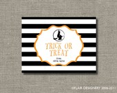 Personalized Halloween Sticker or Gift Tag - Set of 24 - Witchy Stripe by Flair Designery Il_170x135