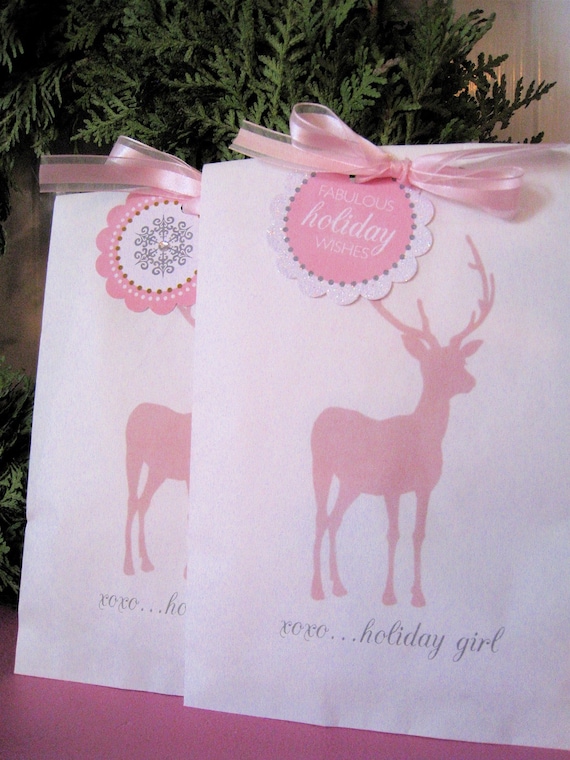 Printable Toppers, Favor Tags, Gift Tags, or Stickers - It's A Pink Christmas Collection by Flair Designery Il_570xn