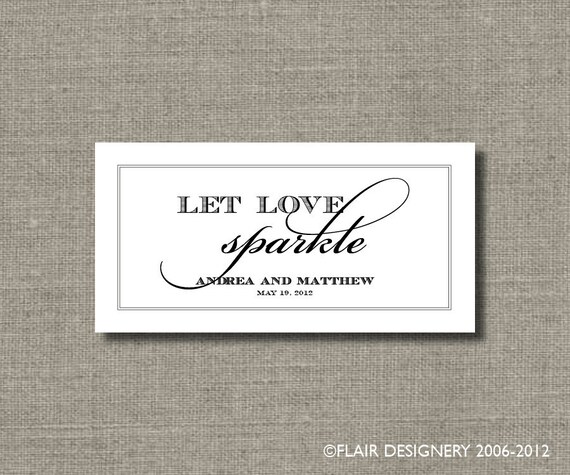Let Love Sparkle - Printable Wedding SPARKLER TAGS by Flair Designery Il_570xn