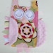 Pink Kleo OWL Baby Blanket Alexander Henry Fabric and Minky Ribbon Tag Blankie Lovey Lovie Baby Gift
