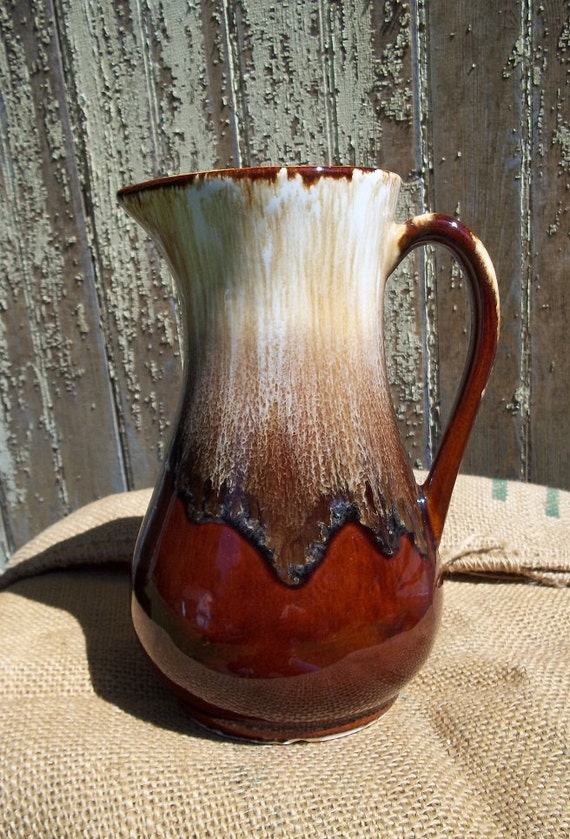 Brown Pottery Pitcher Ohio Co. Pottery U.S.A.Brown by VintageBeth