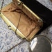 Antique Black Purse with Chain handle attached mirror