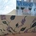 Wooden Hand painted Mail Holder-Vintage Wood Wall Storage Shabby Painted Cream Lavender Flowers Vines