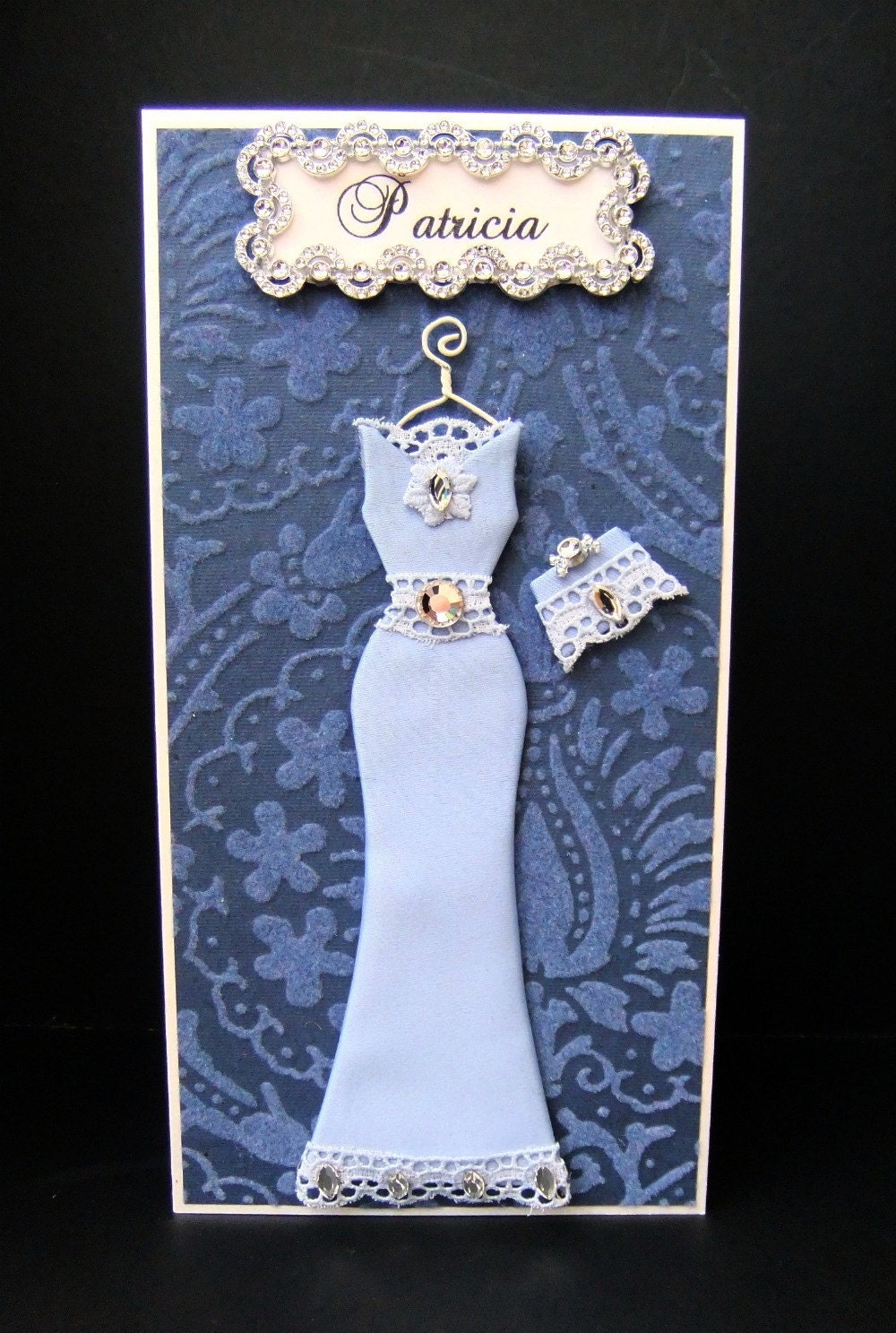 Patricia Personalized Dress Card / DL Size / Handmade Greeting