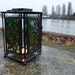 Table / Hanging Lantern - Metal & Green Glass
