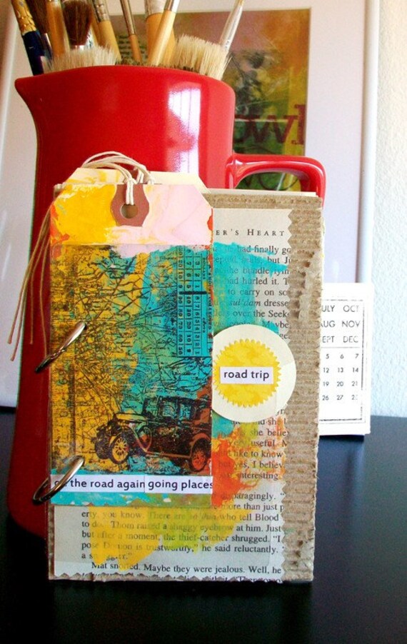 Items similar to Mixed Media Travel/ Vacation Art Journal Kit filled