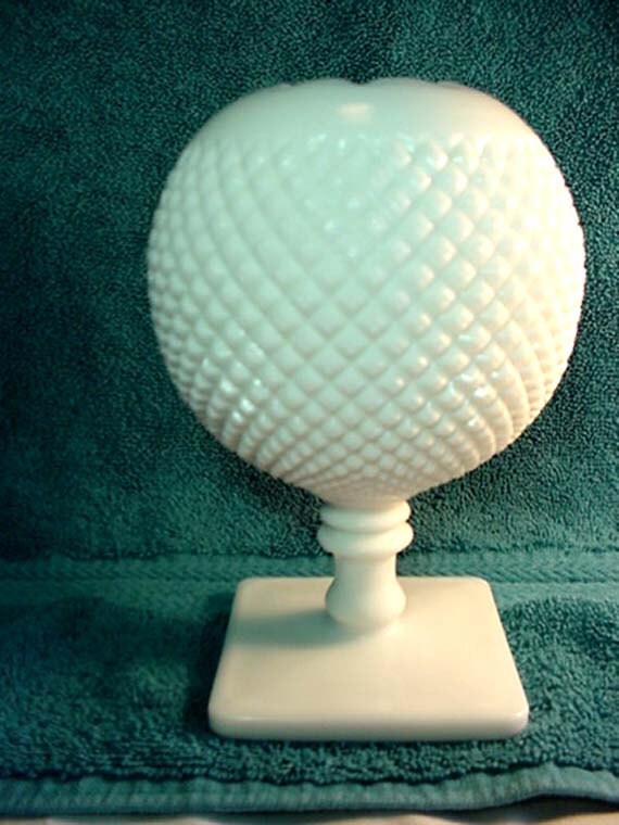 White Milk Glass Globe Flower Vase 1950s Mint Condition