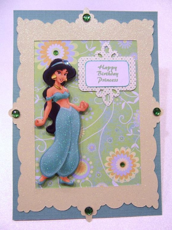 Princess Jasmine Birthday handmade card