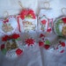 Vintage New Christmas Ornaments Felt Holly Hobbie Made From Paragon Kit Set of 8 Completed FREE SHIPPING