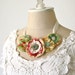 Colorful Garden Party Fabric Flower Statement Necklace