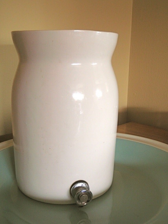 White Ceramic Water Cooler made by Gaetano Pottery USA