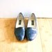 Vintage 1980s Navy Blue Woven Leather Flats Sz 7 B Euro 37.5 Cole Haan