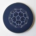 Buckyball Carbon Sphere in Navy Blue - Embroidery Hoop Art - Geometric Chemistry Science Industrial