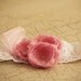 Pink baby girl headband photo prop vintage style wedding