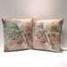 Pair of Vintage Shabby Chic Barkcloth Pillows - The Old Mill