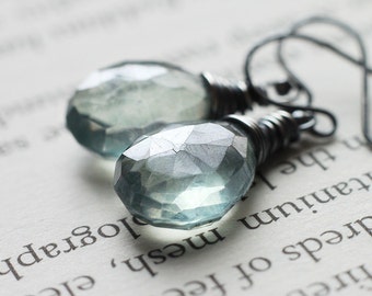 Teal Green Mystic Quartz Gemstone Earrings - Clarity