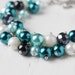 Teal Blue Wedding Bridesmaid Jewelry Pearl Cluster Bracelet - Sparkling Sea