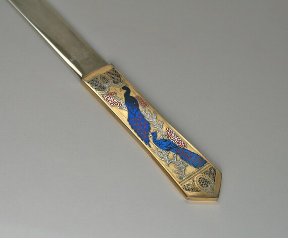 Vintage Brass Peacock Letter Opener Vintage brass peacock letter opener