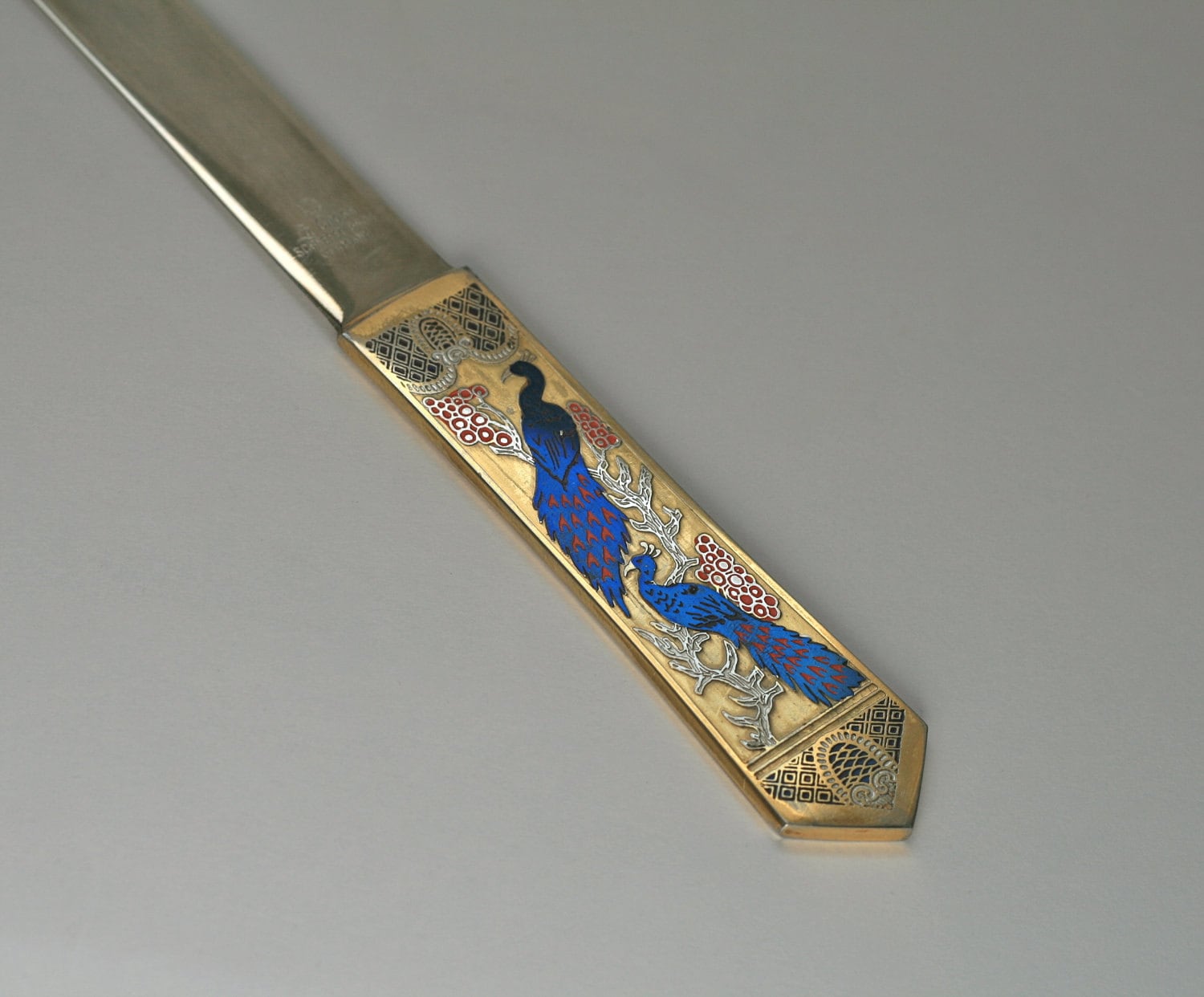 Vintage Brass Peacock Letter Opener