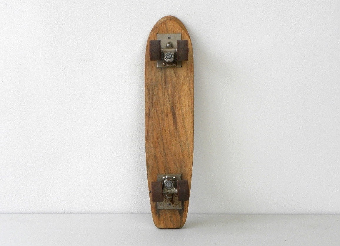 Vintage 1960's Skateboard Wooden Roller Derby Deluxe