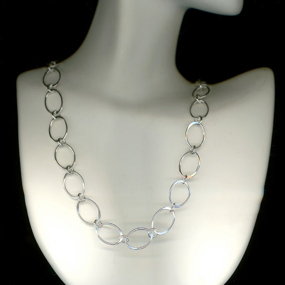 Open Oval Sterling Silver Necklace Chain Link by WvWorksJewelry