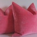 Set of Two - Decorative Pillows - 20 inch - designer quality - pink coral - watermelon - heavy weight velvet - ready to ship
