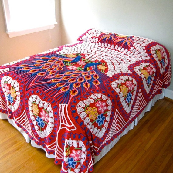 Vintage best sale chenille blanket