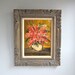 Mid Century Floral Still Life Painting by Estacien Benjamin Cien, 1960s Art