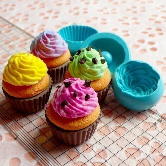 Cupcake Mold 3D Silicone Flexible Mold w/ by MiniatureSweet