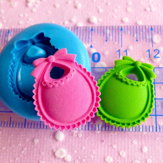 Baby Bib 22mm Flexible Mold Silicone Mold Kawaii by MiniatureSweet