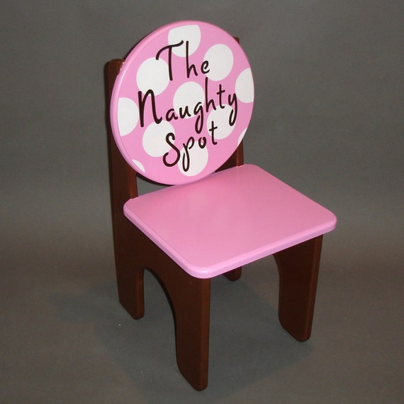 Items similar to Time Out Naughty Chair in Pink and Brown with White