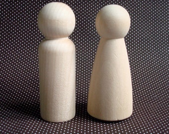 Unfinished Wood Doll Couples- Large DIY Wedding Cake Topper Bride and 