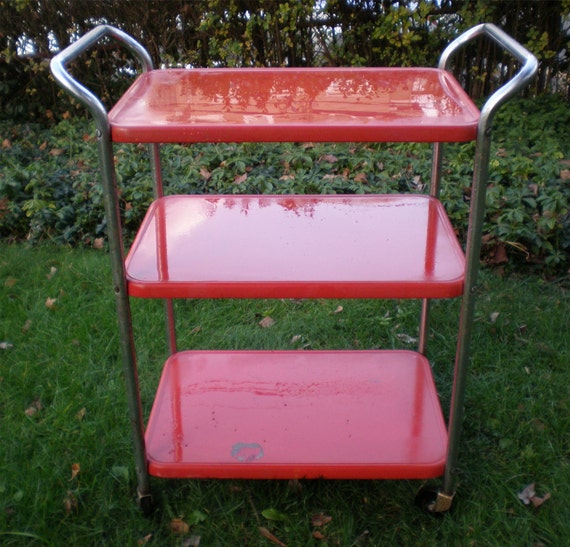 Vintage Metal Three Tier Kitchen Cart by GreenZebre on Etsy