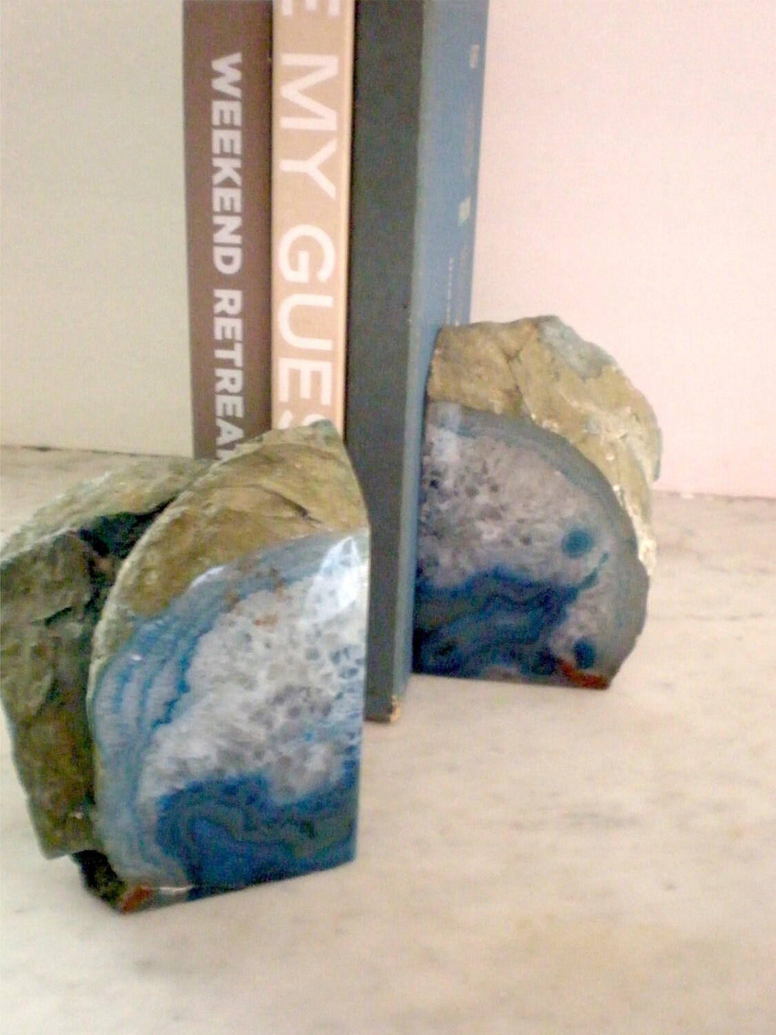 Large Agate Geode Rock/Modern Bookends
