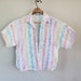 80s Vintage Cropped Zig-Zag Pattern Women's Shirt - SMALL