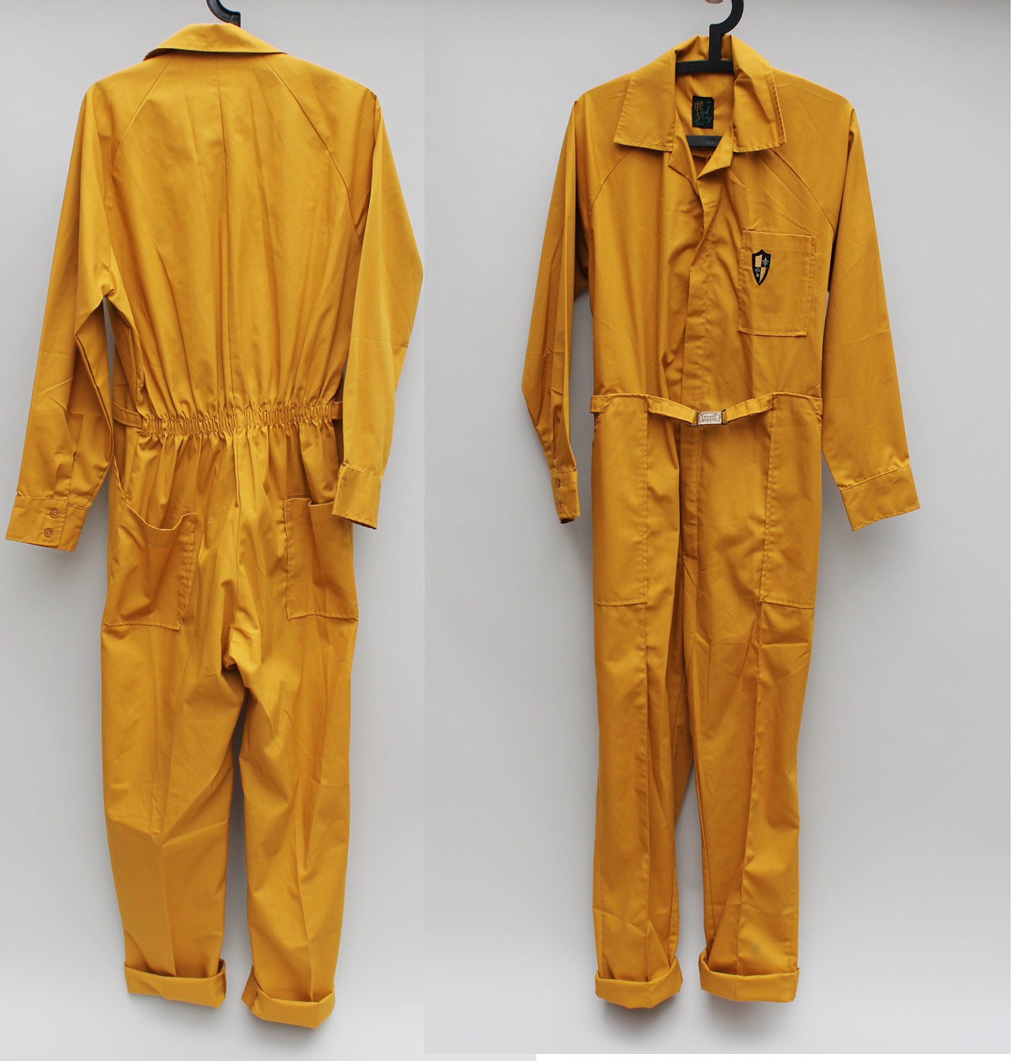 60s Vintage Men's Mustard Coveralls MEDIUM