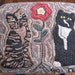 Prim Cats-Primitive Linen-Hooked Rug Pattern