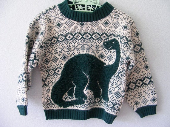 vintage toddler boys dinosaur sweater