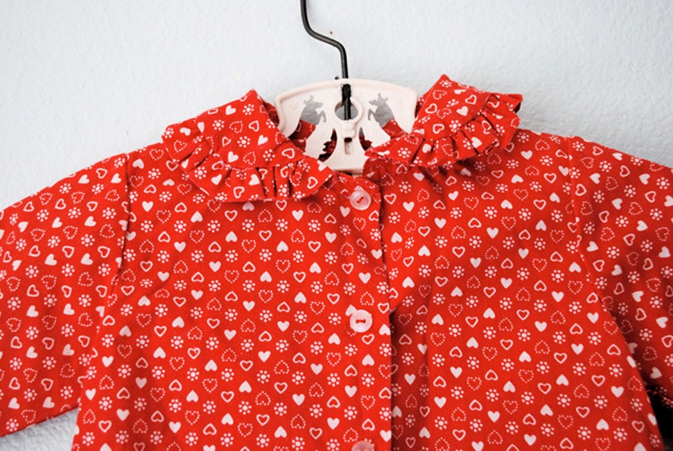 red love heart blouse