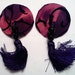 Red and black velvet flocked taffeta PASTIES with black tassels, hand made by Jupiter Moon 3