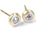 Rose Cut Diamond Stud Earrings, Gold Satin Bezel, Nixin