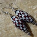 Black, Red, and White Dangle Earrings