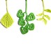 Autumn leaves applique, scrapbooking, embellishment crocheted spring green decorations /set of 3/